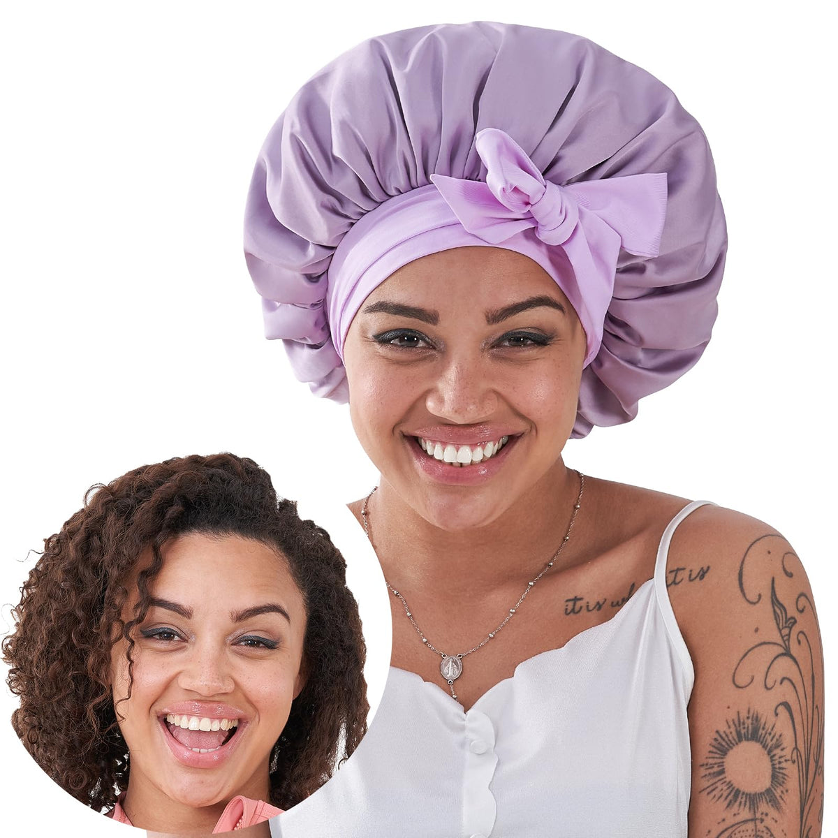 Silk Sleep Bonnet Blue